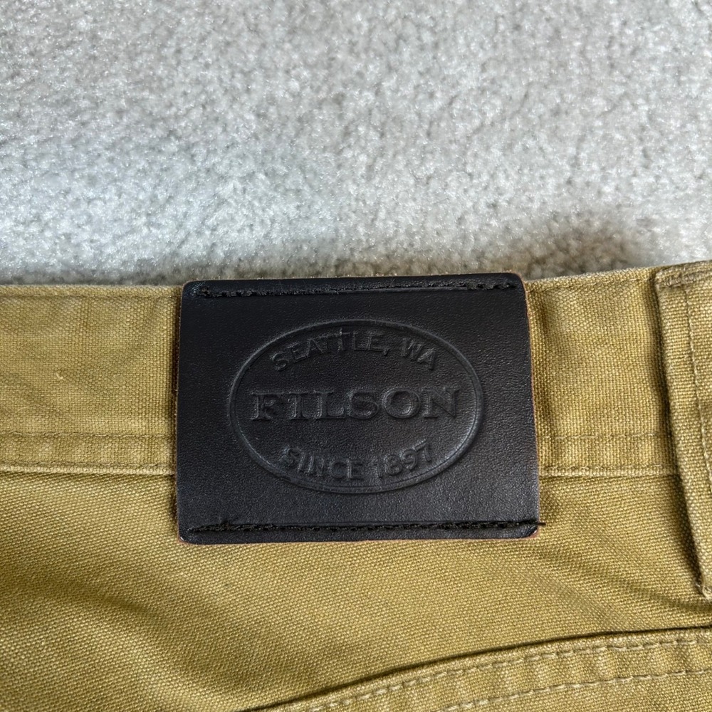 Filson Double Hunt Pants Mens 35x30 Brown 10.5oz Cotton Canvas Workwear Utility - Picture 4 of 16